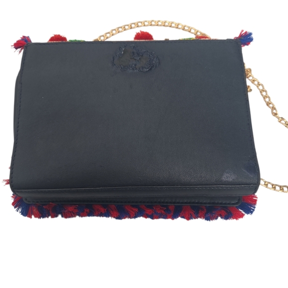 Tori BURCH Embroidered Multicolor Fringe Bag PURSE flaw - Picture 13 of 17